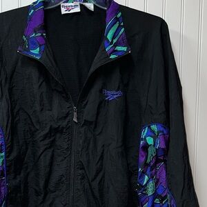 90s Reebok Blacklight Track Jacket L Vintage Windbreaker